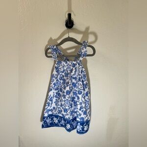 Gap Girls Trapeze Blue and White Floral Sundress Size 2